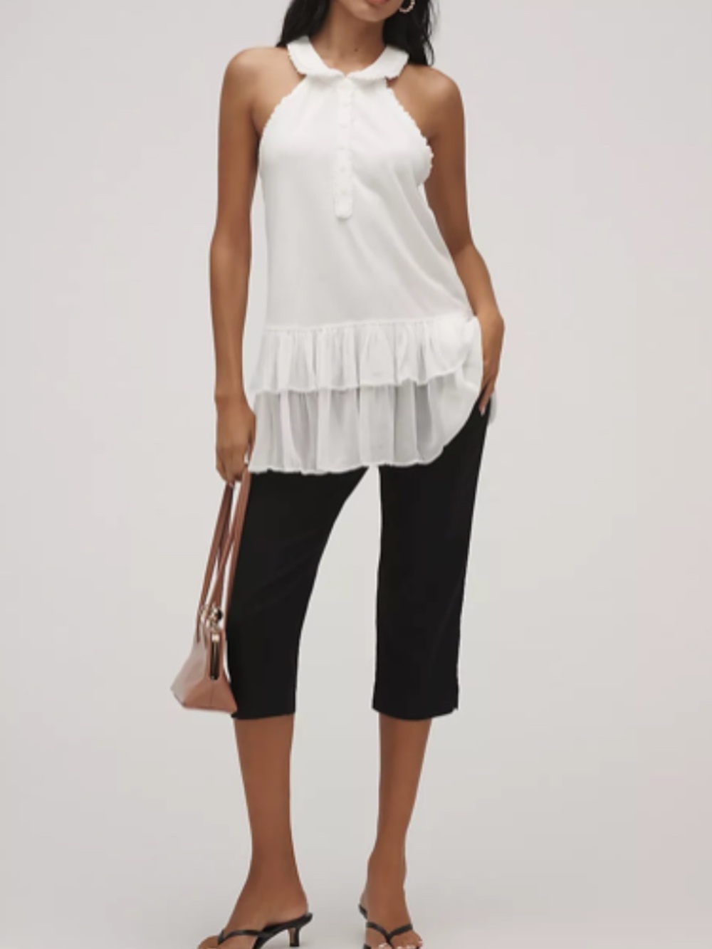 🆕 Maeve Collared Halter Ruffled Tunic - Picture 2 of 12